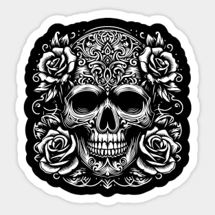 skull roses Sticker